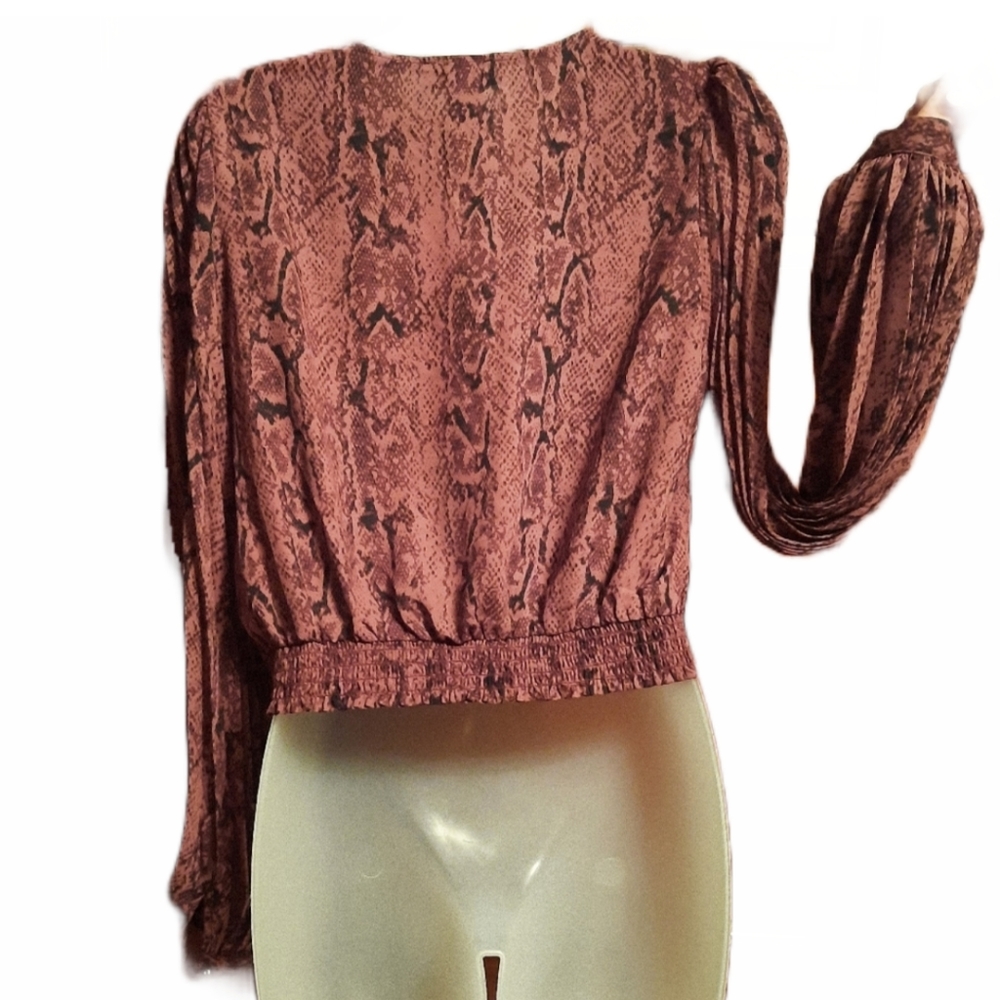 Cupcakes and Cashmere Plum Snake Blouse - Picture 2 of 9